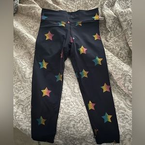 Terez Navy Rainbow Foil Star Leggings Medium